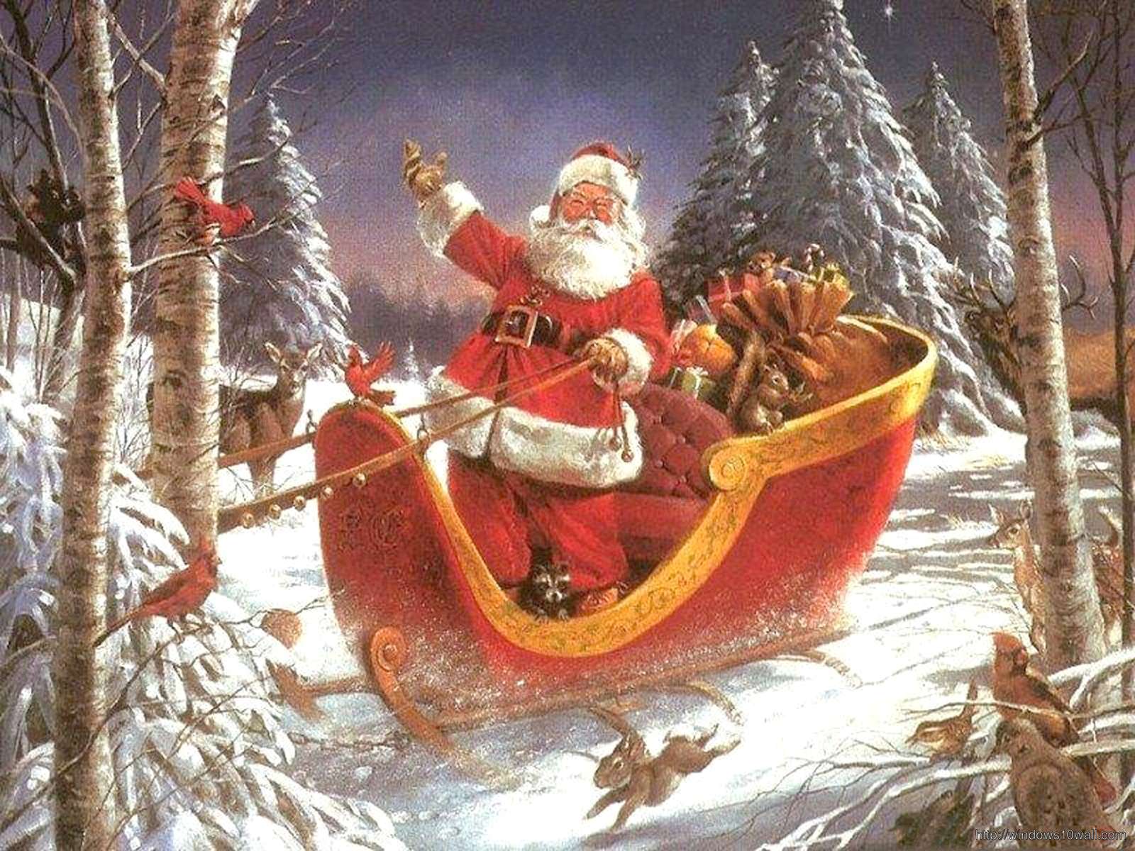 Дед Мороз приезжает пазл онлайн