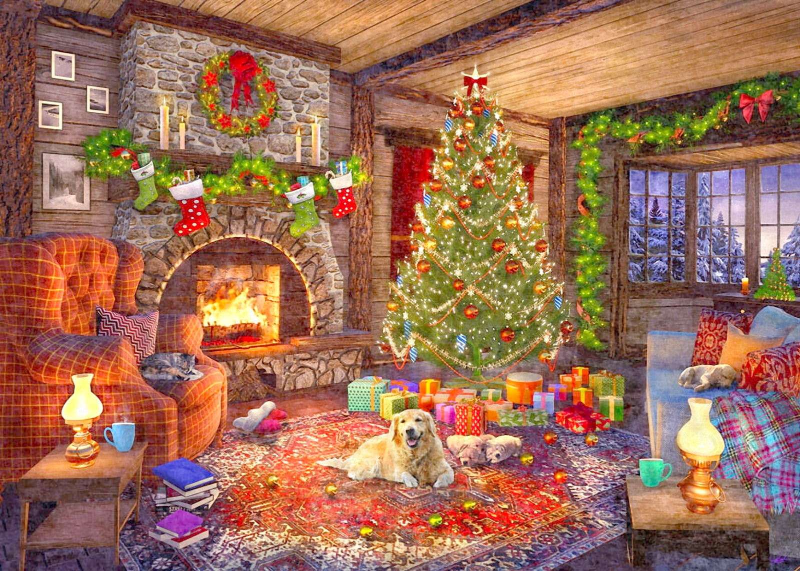 クリスマスツリーのトナカイ オンラインパズル