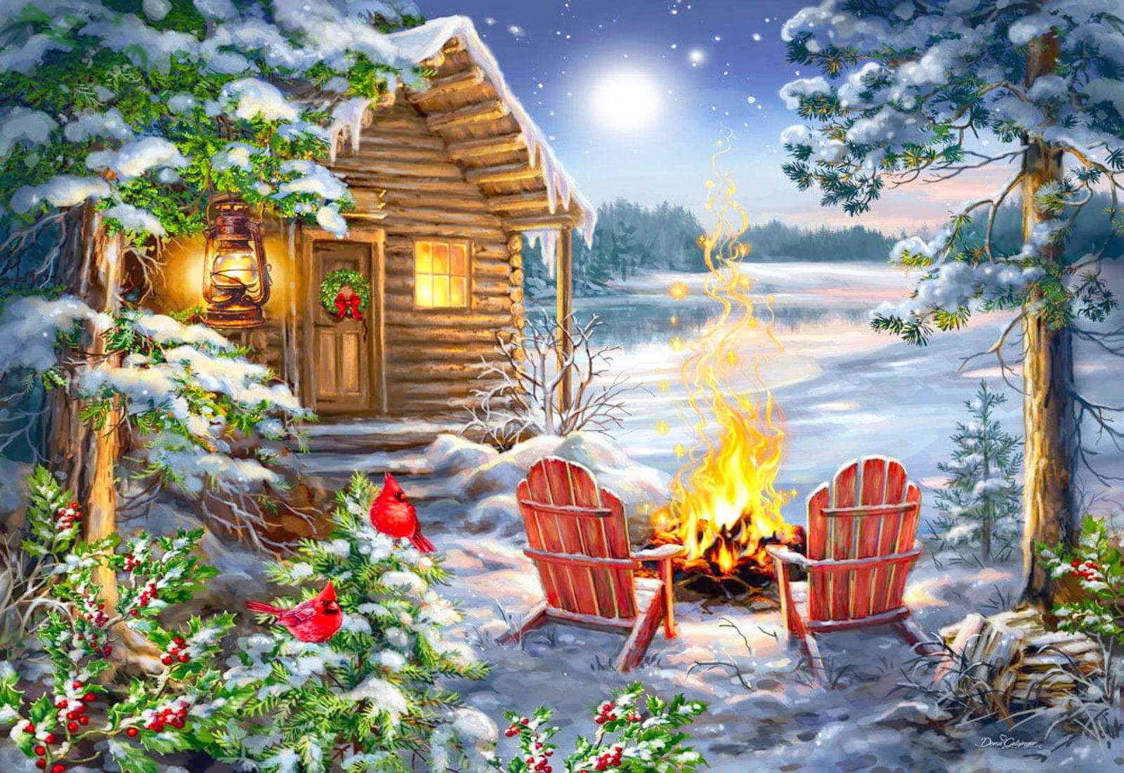 Welcoming Christmas in the forest jigsaw puzzle online