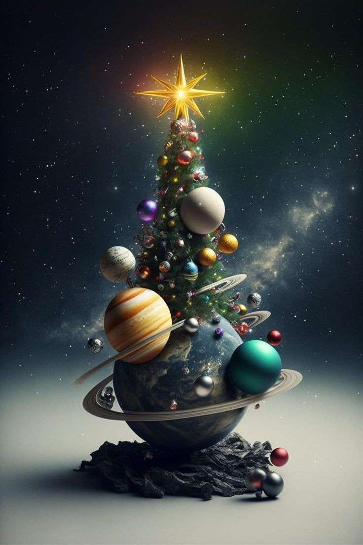 космічне різдво онлайн пазл