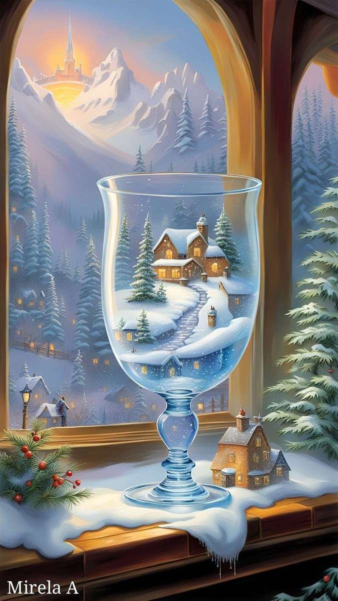 Winter in a glass jigsaw puzzle online