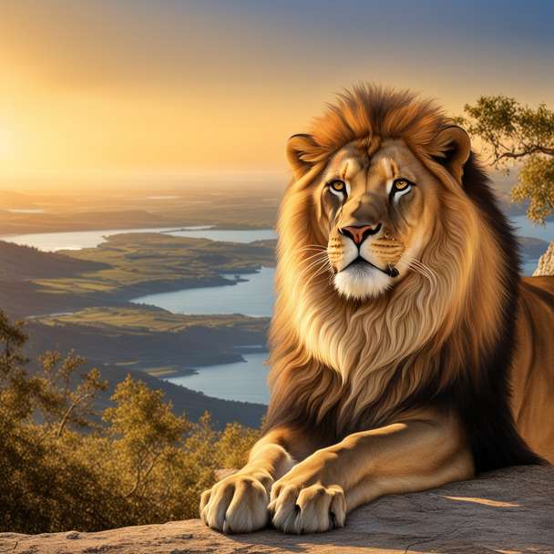 Leão e o sol da tarde puzzle online