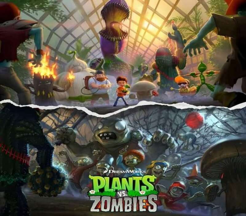 Planten tegen zombies. legpuzzel online