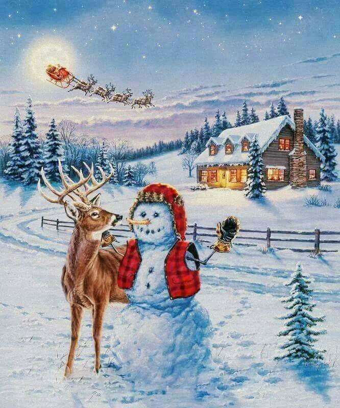Χαρούμενος χιονάνθρωπος παζλ online