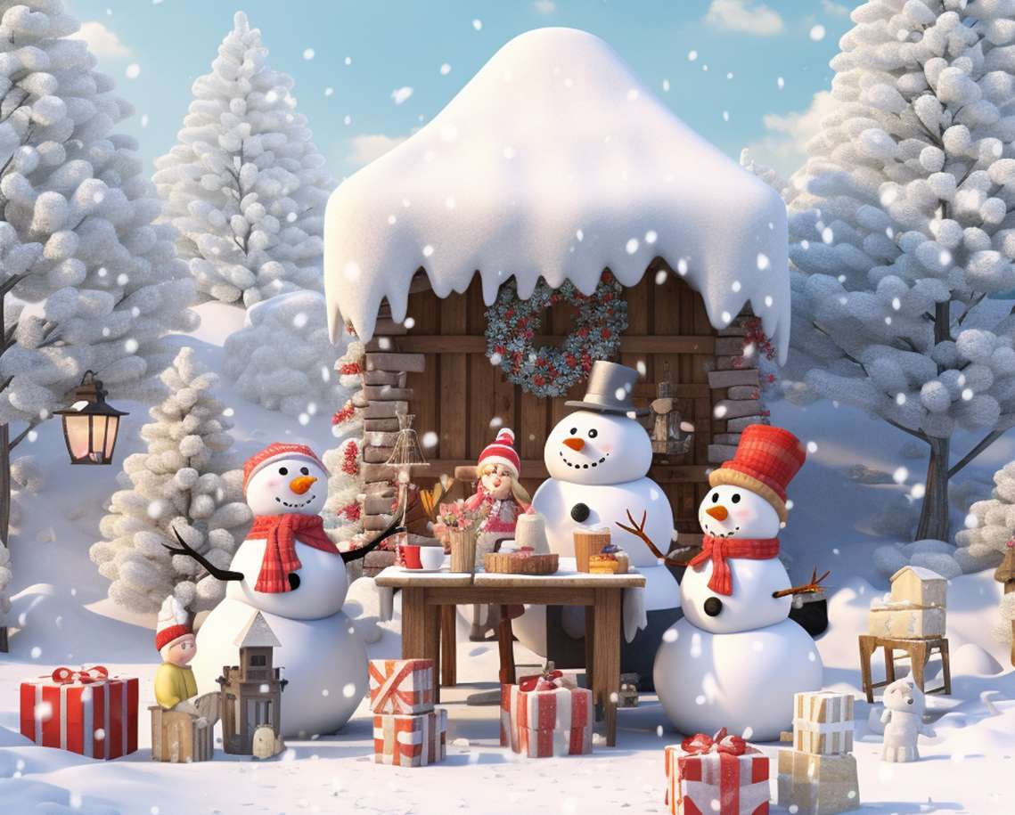Bonhommes de neige de Noël puzzle en ligne