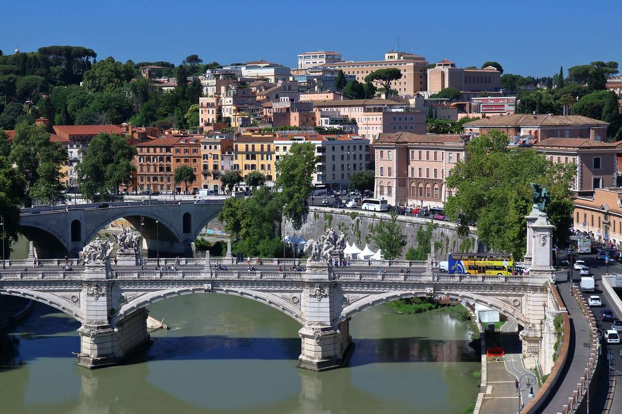 Rom, Brücke, Italien Online-Puzzle