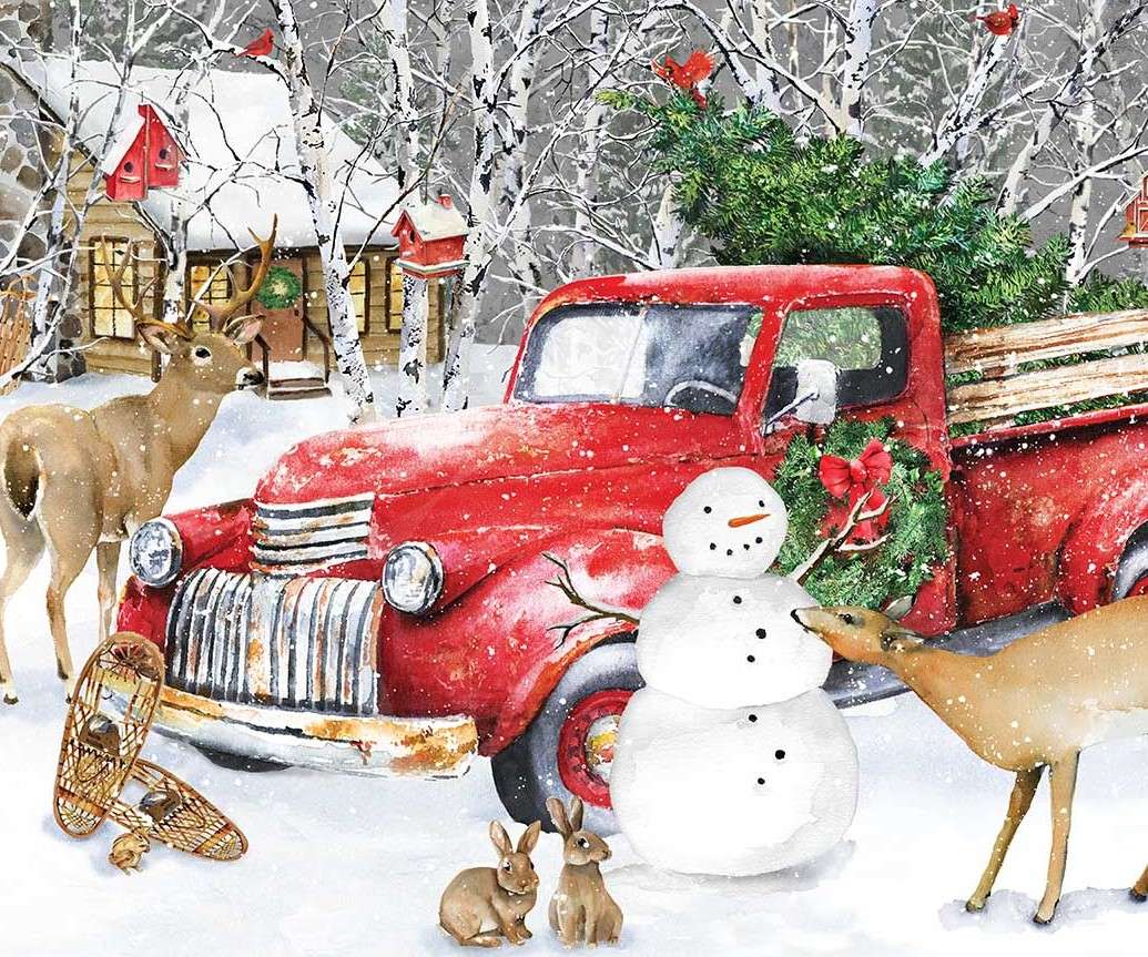 Sapin de Noël sur la voiture puzzle en ligne