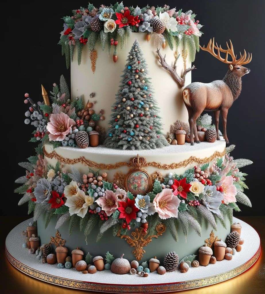 Різдвяний торт 6# онлайн пазл