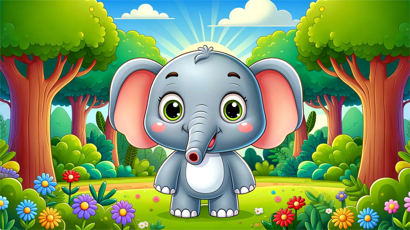 roztomilý slon skládačky online