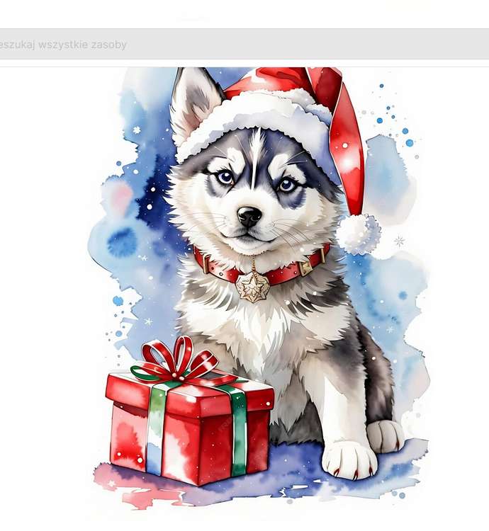 cachorro fofo pintado com presentes puzzle online