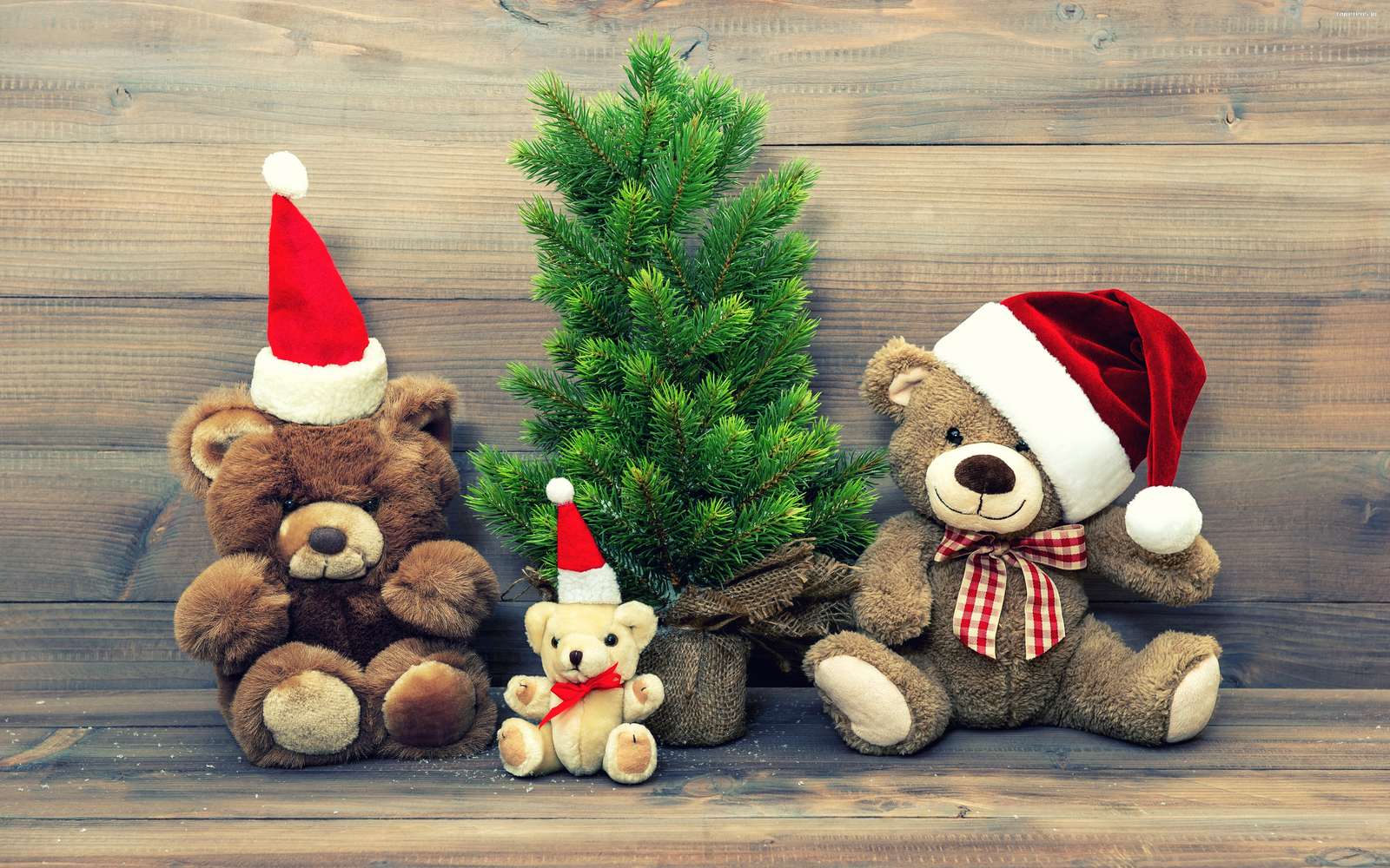 Рождественские мишки Тедди онлайн-пазл