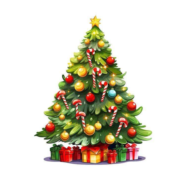 Árvore de Natal de conto de fadas puzzle online