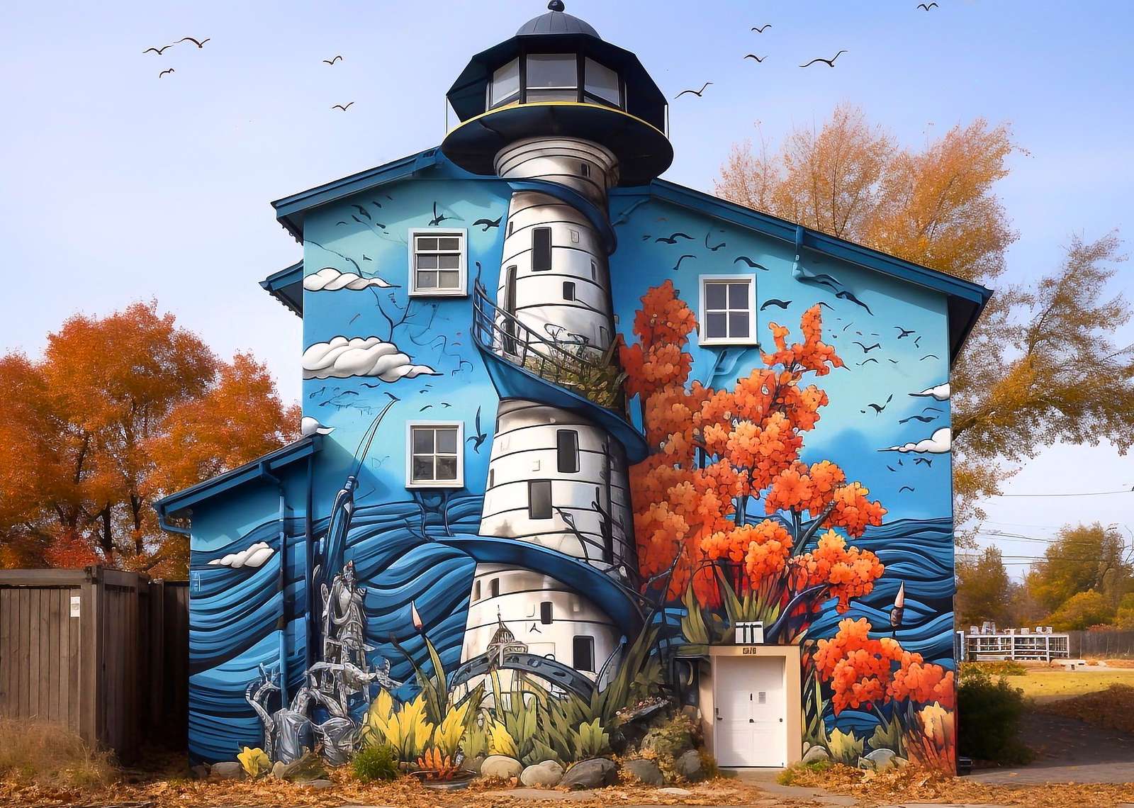Lighthouse - изображение на графити онлайн пъзел
