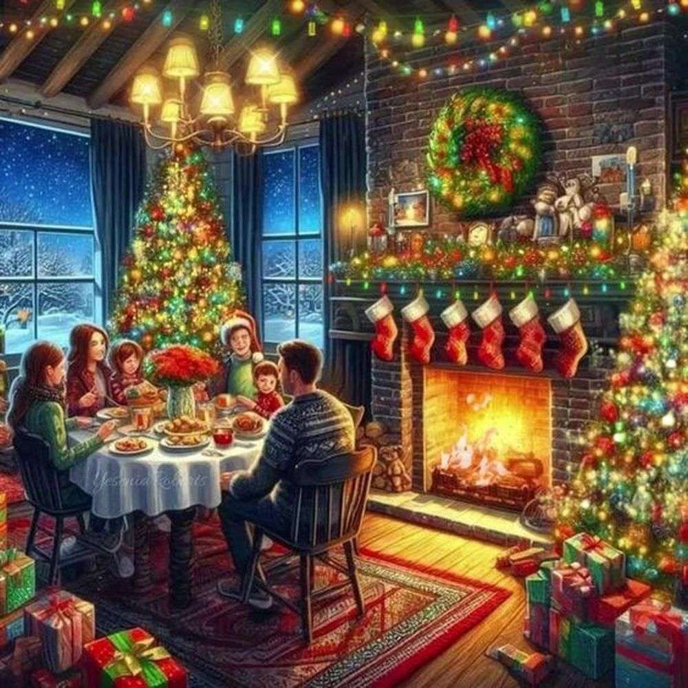 Cena di Natale in famiglia puzzle online