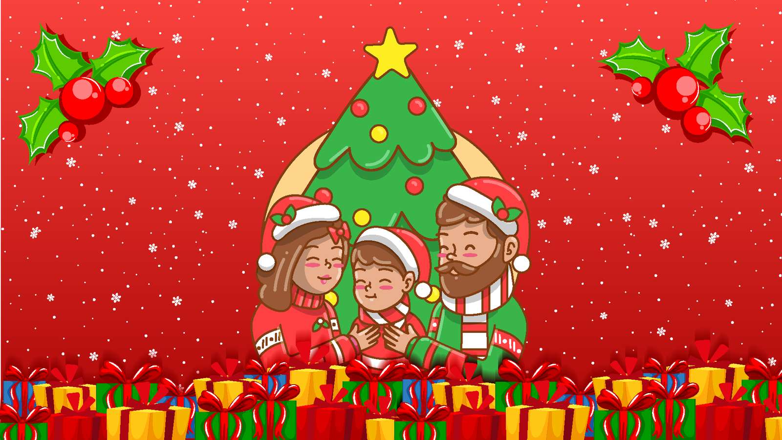 Різдвяна родина Різдвяна родина пазл онлайн