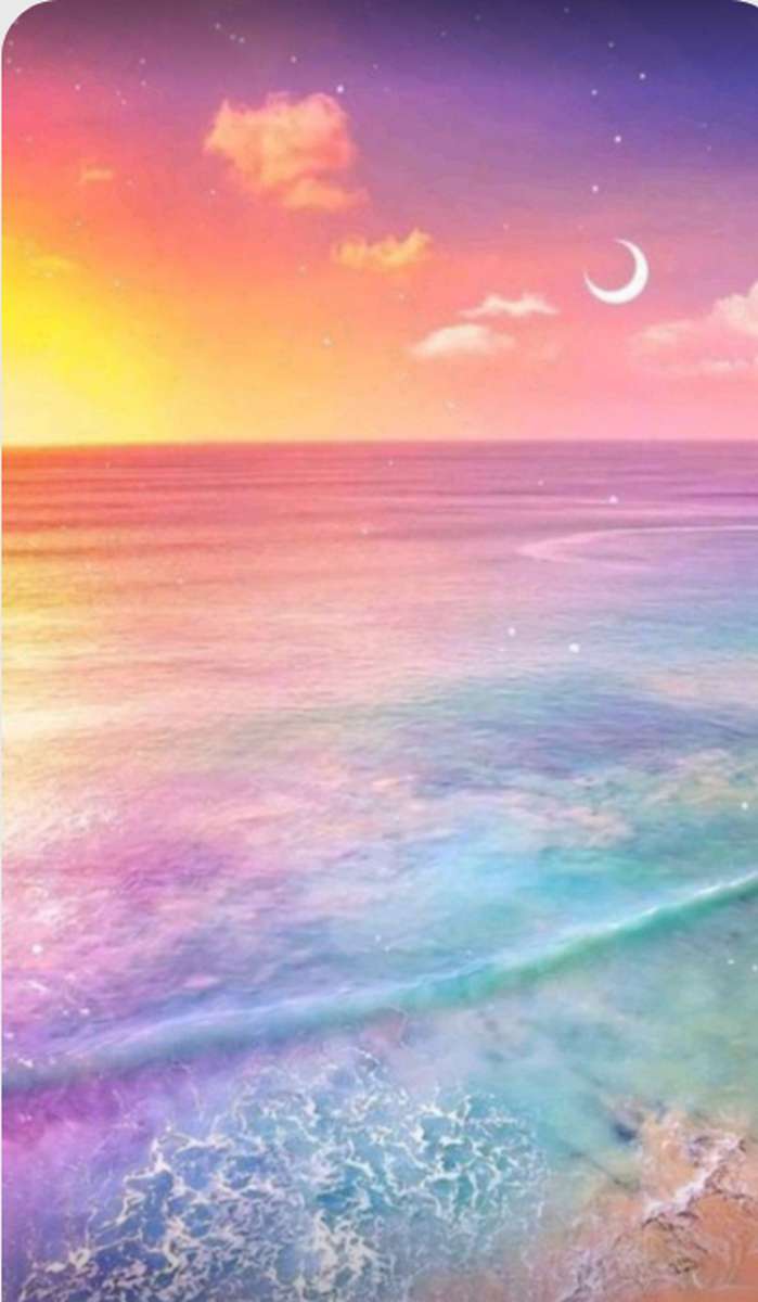 vacker regnbåge pastell solnedgång pussel på nätet