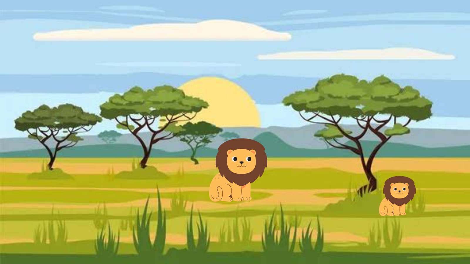 Lion in meadow online puzzle