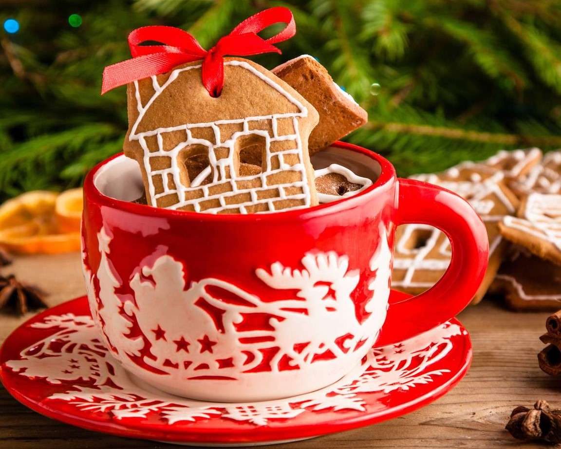紅茶用のクリスマスジンジャーブレッド オンラインパズル