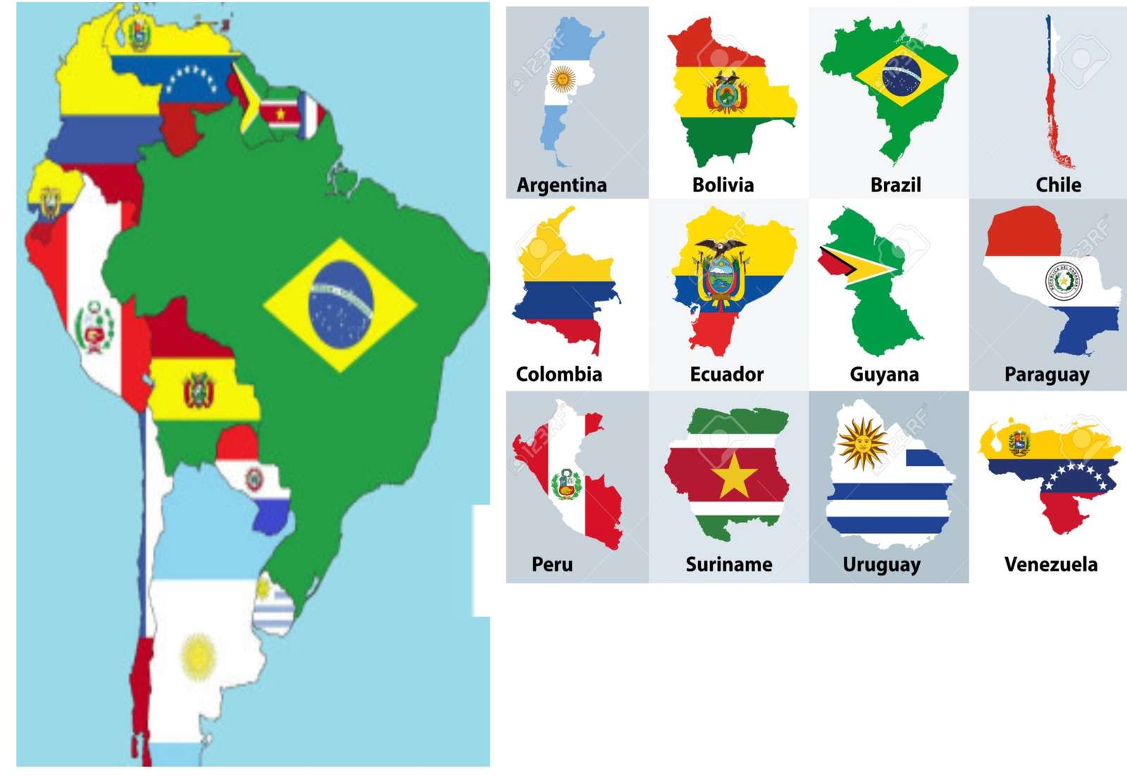 puzzle de l'Amérique du Sud puzzle en ligne