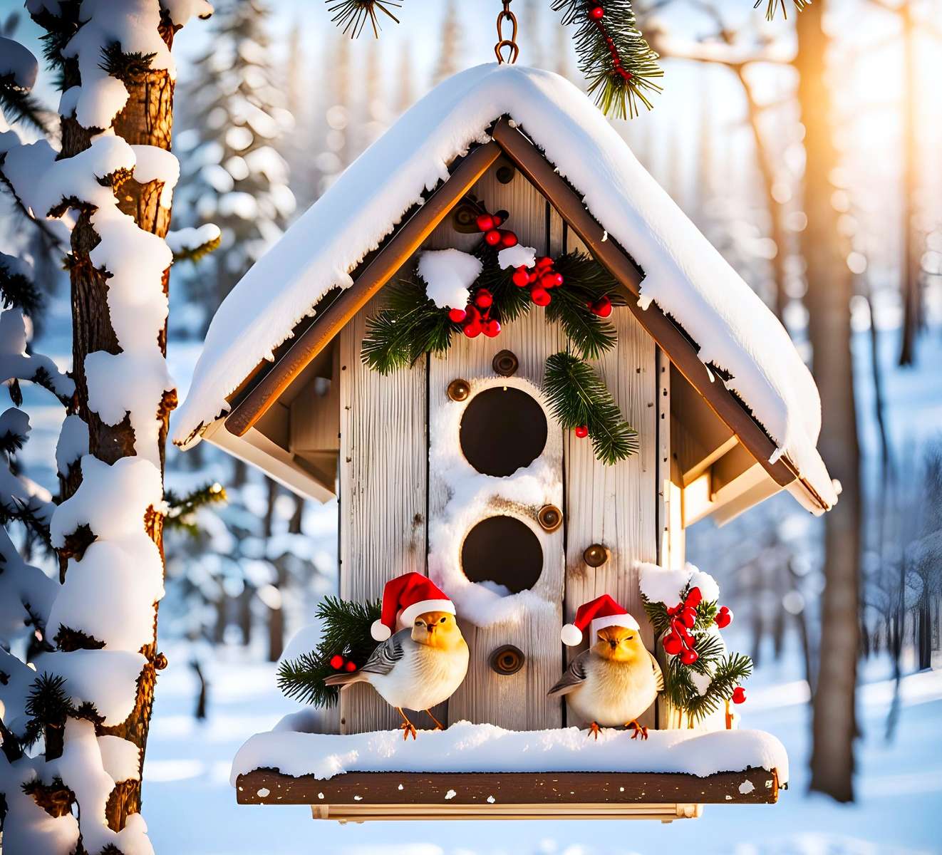 Ptačí Vánoce online puzzle