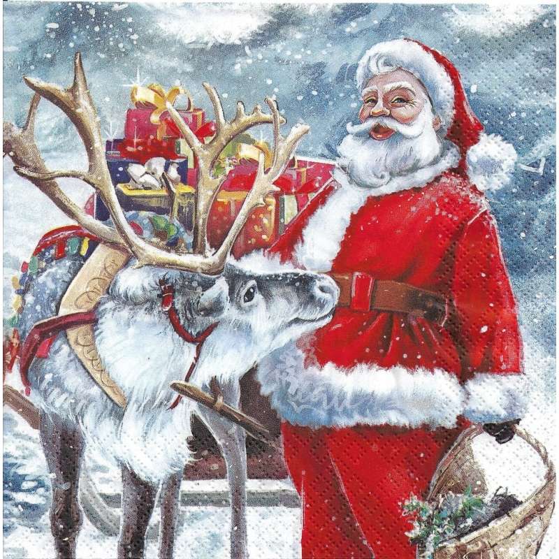Santa with a reindeer jigsaw puzzle online