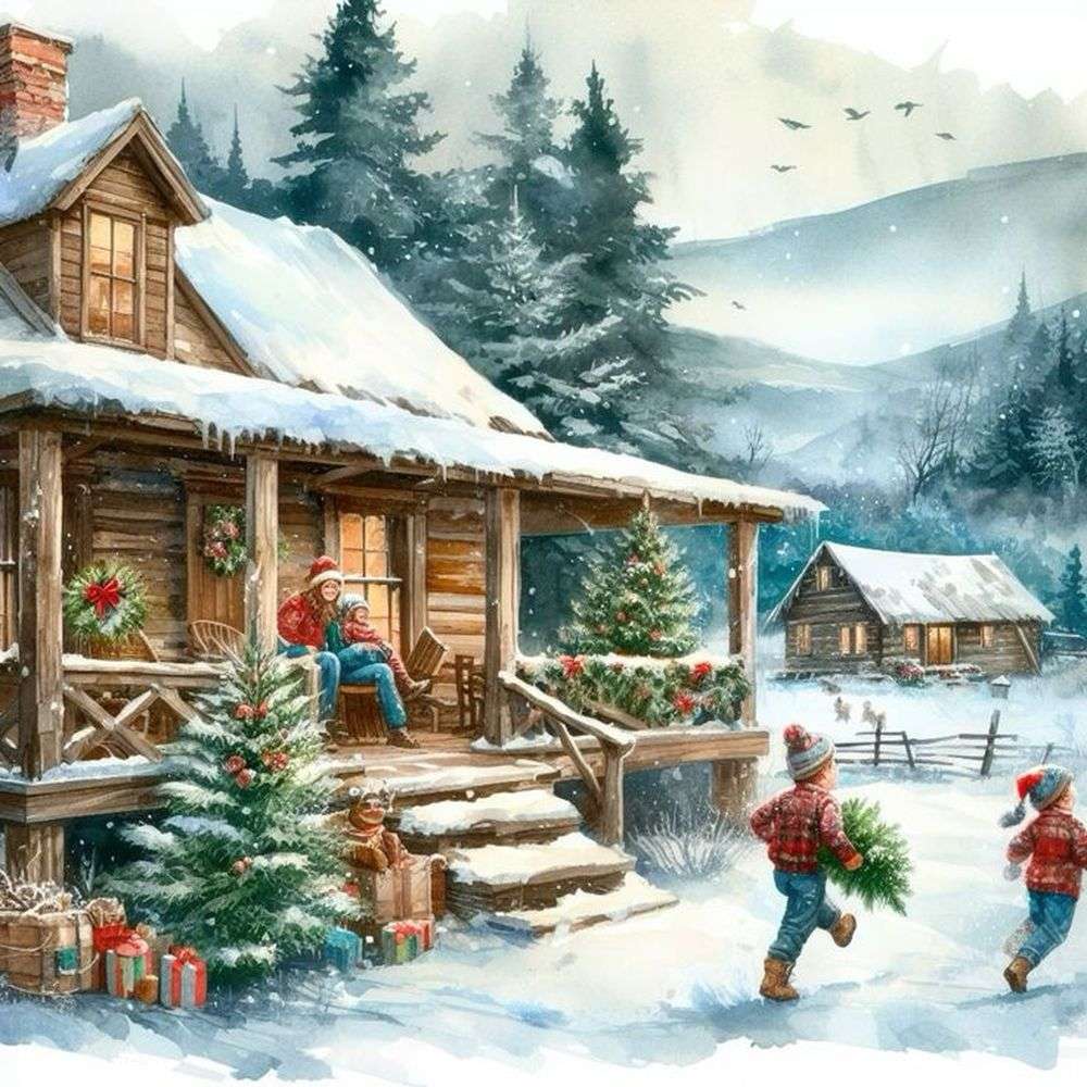 Noël à la montagne puzzle en ligne