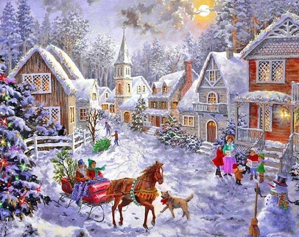 festive in the town jigsaw puzzle online