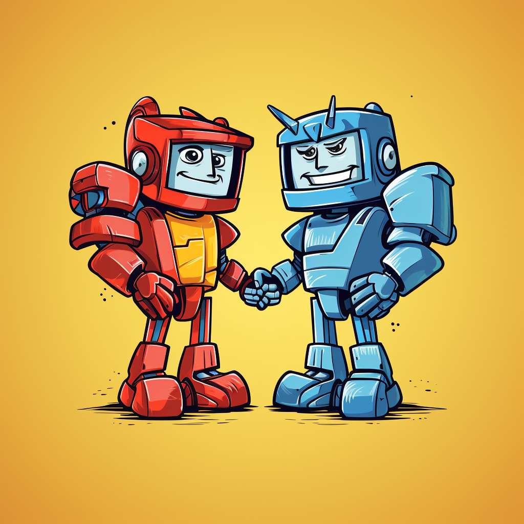 Twee robots online puzzel