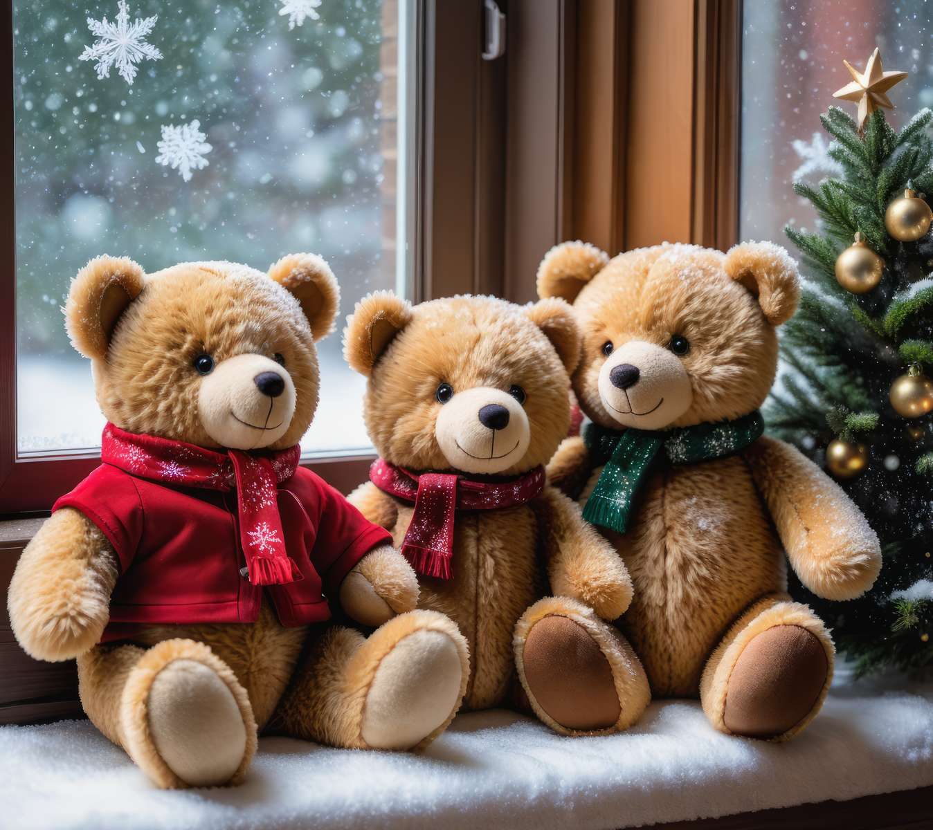 Χριστουγεννιάτικα αρκουδάκια online παζλ