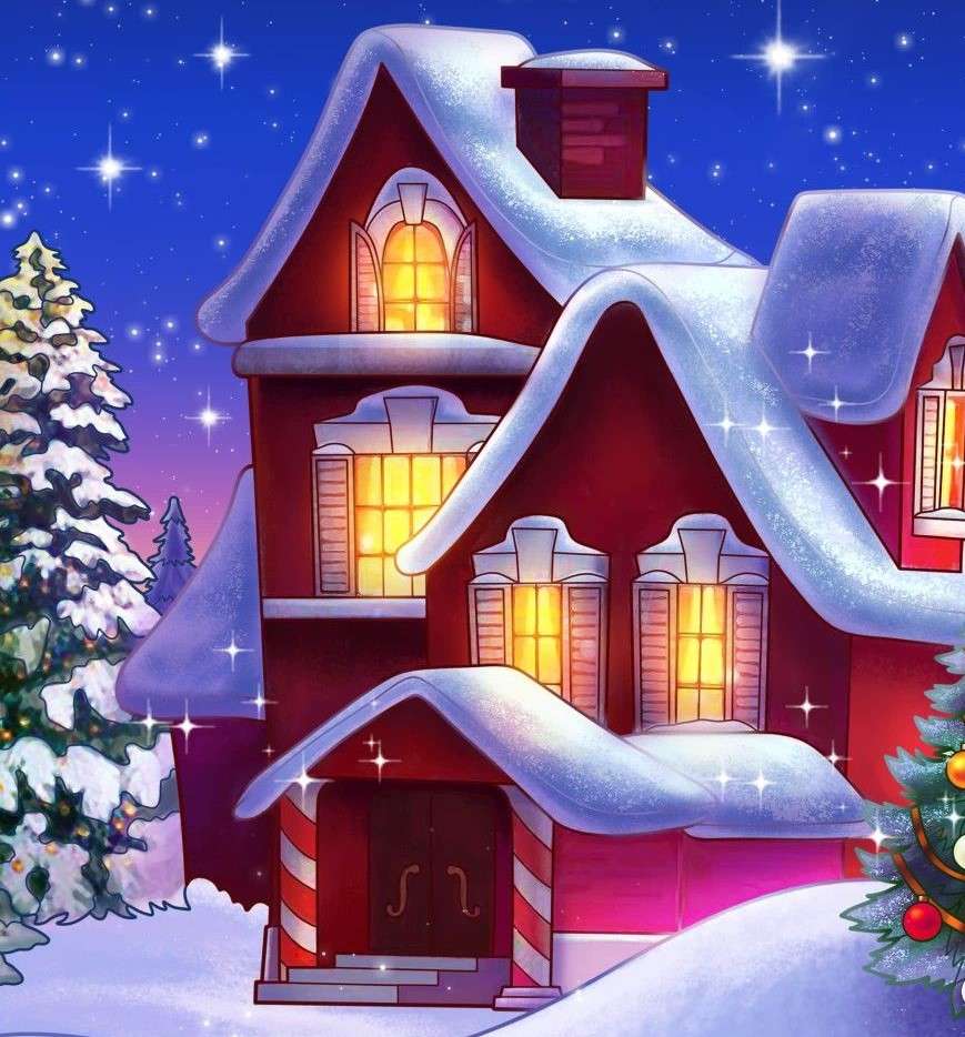Snow-covered house jigsaw puzzle online