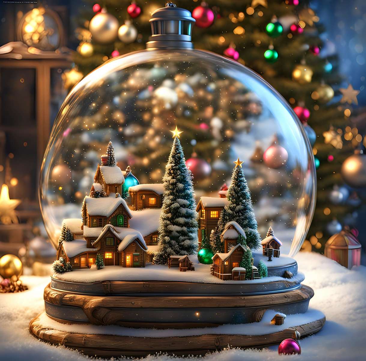 Tradiční dekorativní sněhová koule skládačky online
