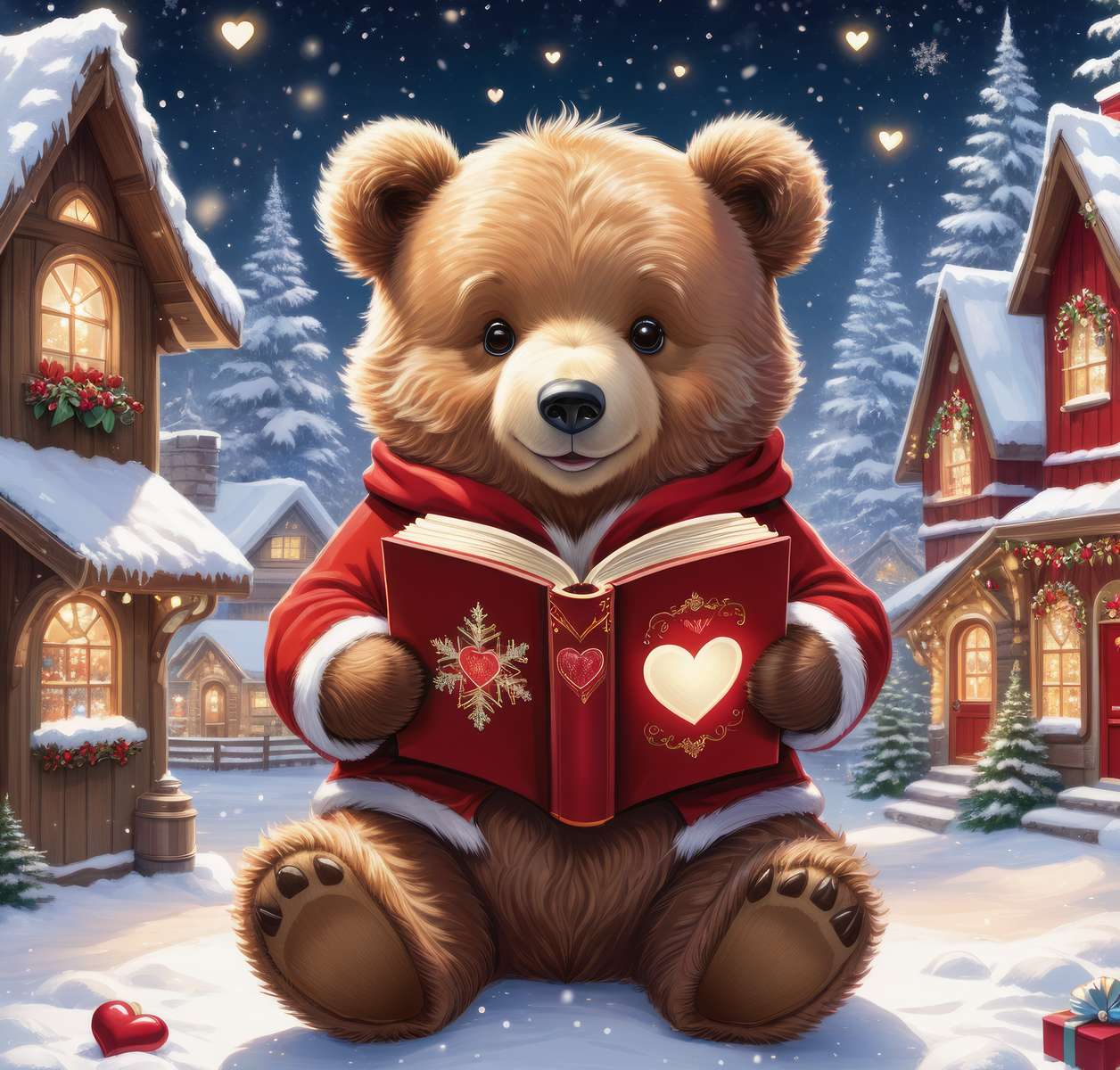 Милий різдвяний ведмідь пазл онлайн