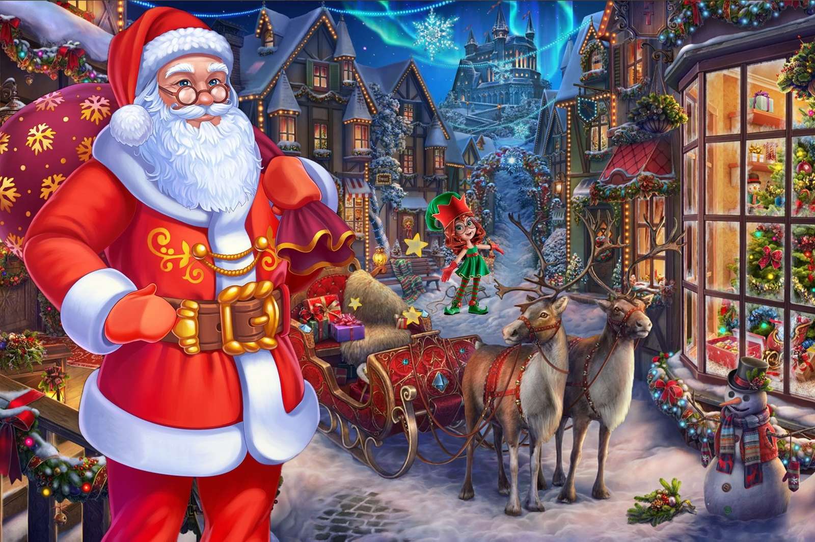 Sinterklaas deelt cadeautjes uit legpuzzel online