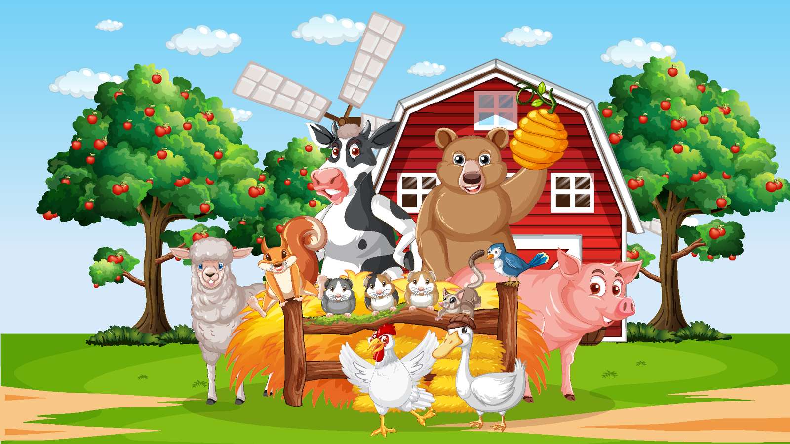 Boerderijdieren legpuzzel online