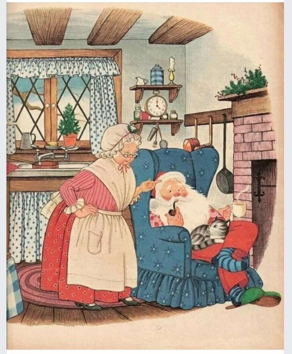 Doamna Crăciun acasă puzzle online