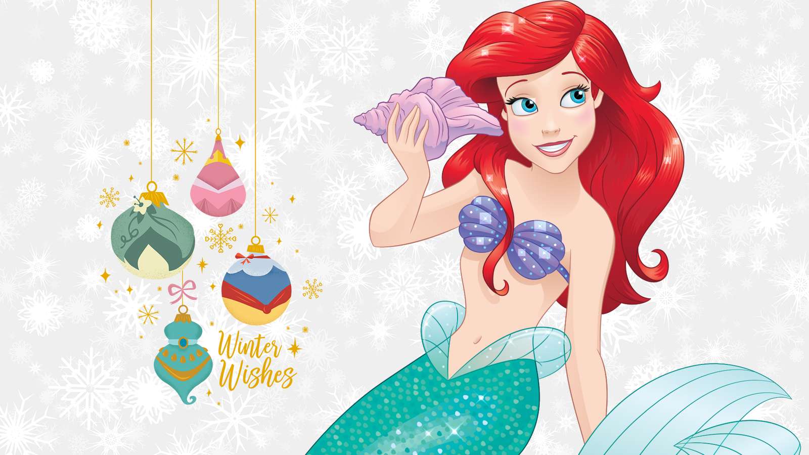 Disney Princess Christmas Wallpapers online puzzle