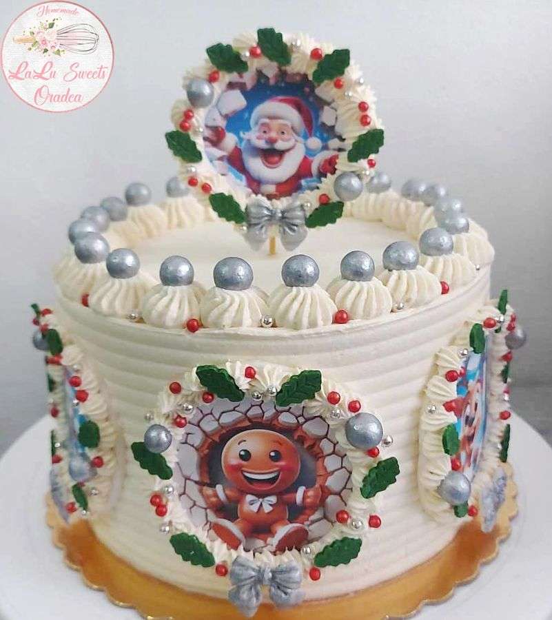 Милый рождественский торт пазл онлайн