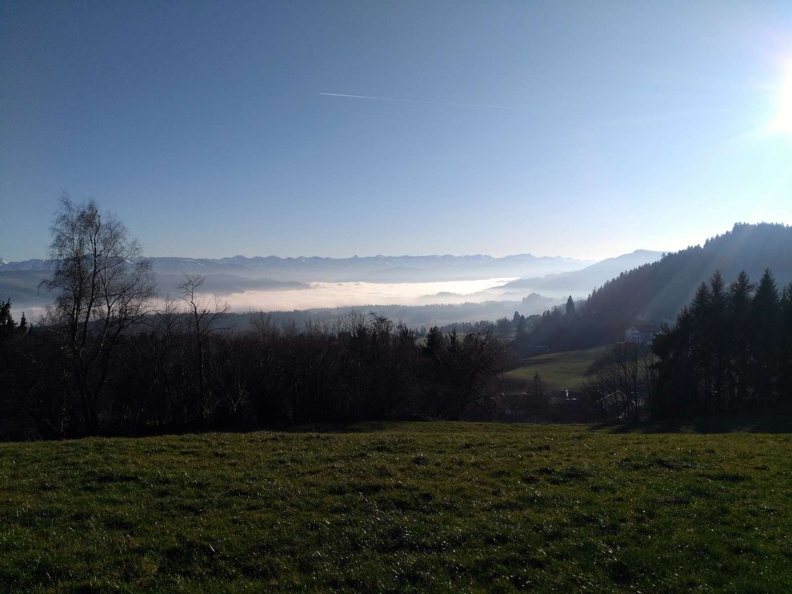 Västra Allgäu i dimman pussel på nätet