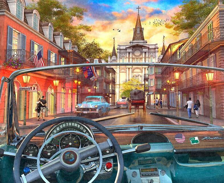 Street in the evening jigsaw puzzle online