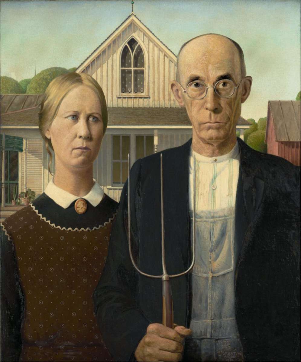 Farmers, Grant Wood, 1930 online puzzle
