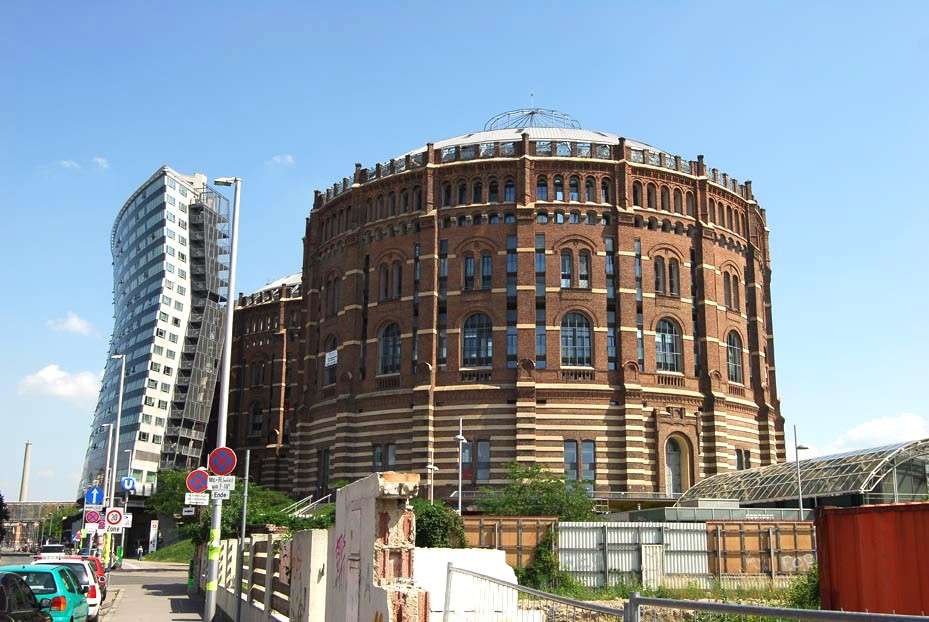 Vienna Simmering Gasometer Alsó-Ausztria online puzzle