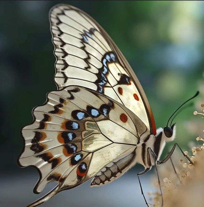 коричнево-синяя бабочка онлайн-пазл