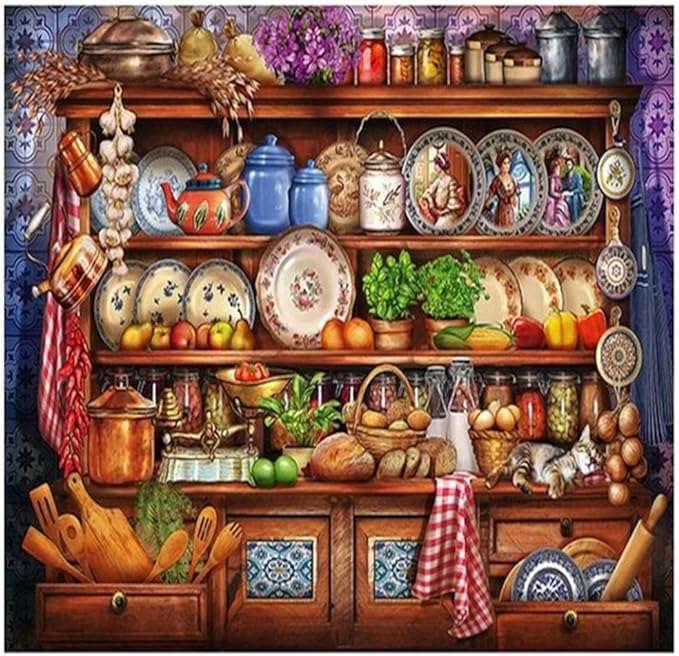 Bufetă în bucătărie cu mâncare jigsaw puzzle online