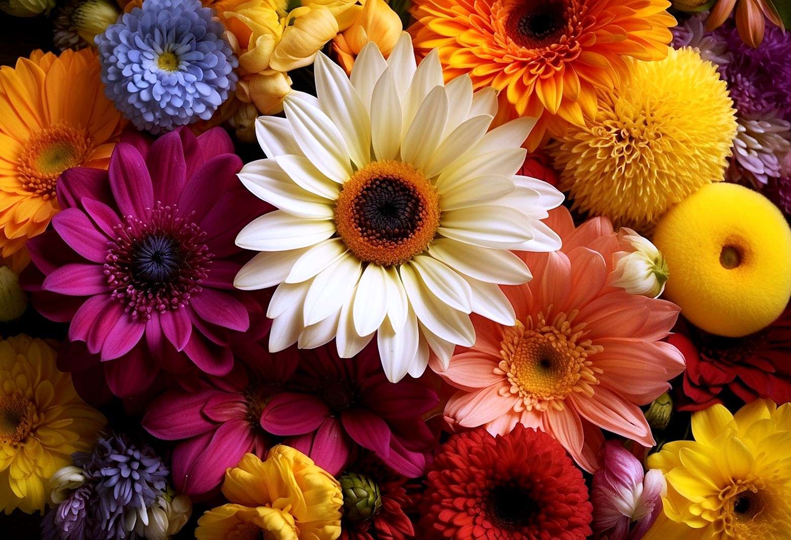 Blumenstrauß mit Gerbera Online-Puzzle