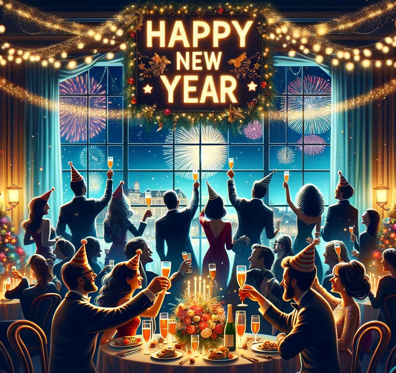 Novoroční párty skládačky online