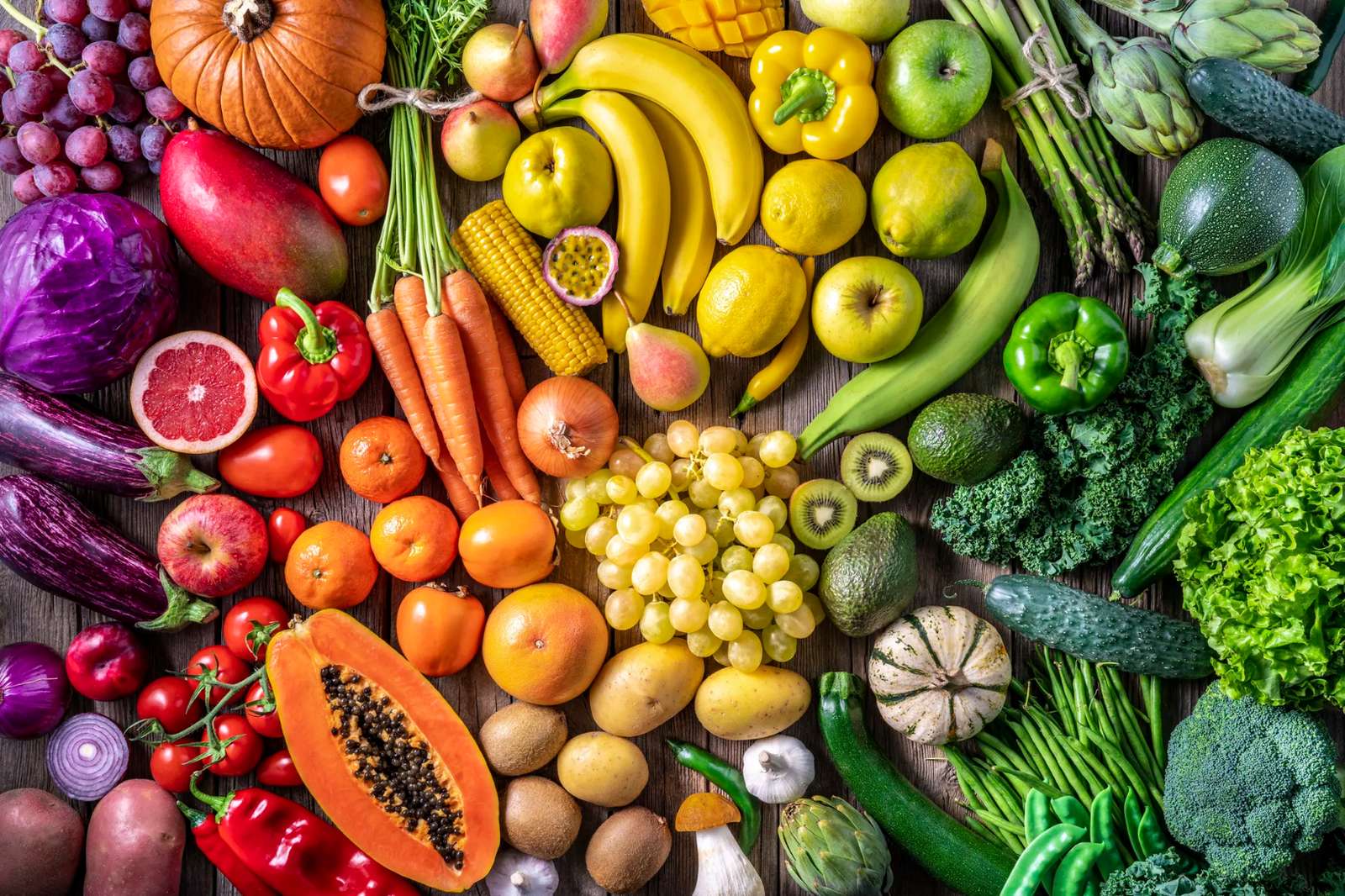Hortalizas, frutas y verduras rompecabezas en línea
