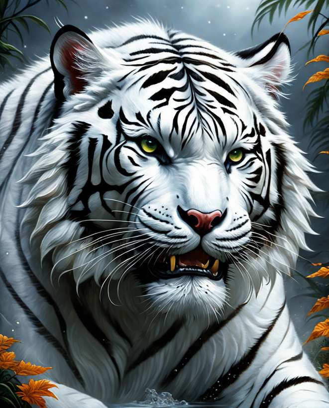 weißer Tiger Online-Puzzle