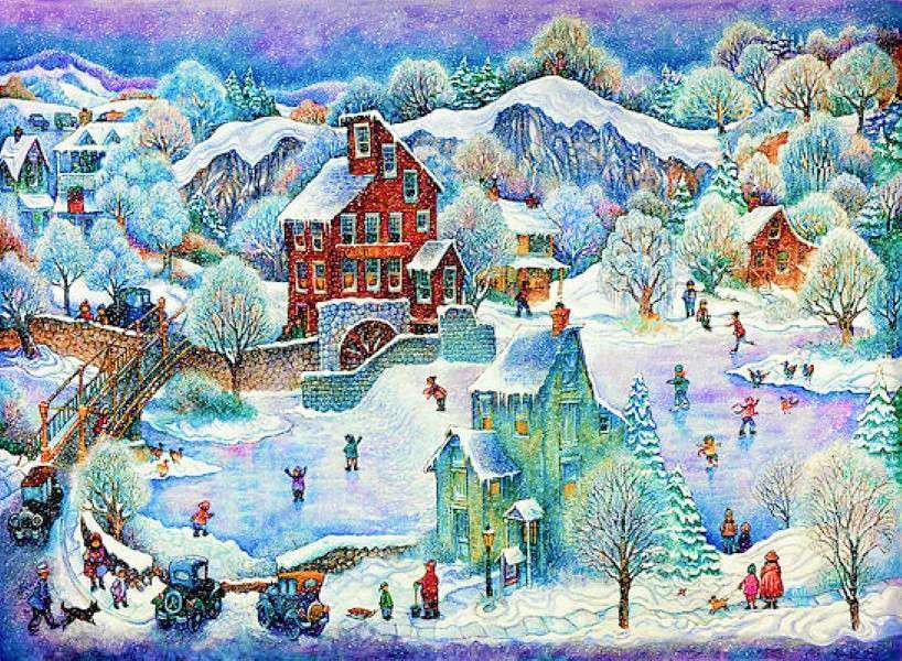 Winter landscape paintings jigsaw puzzle online