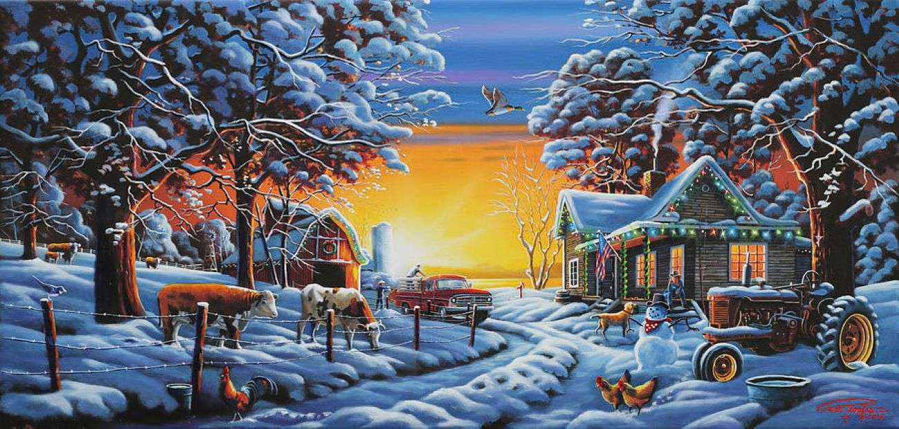 Peintures de paysages d'hiver puzzle en ligne