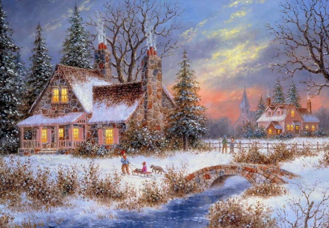 Peintures de paysages d'hiver puzzle en ligne